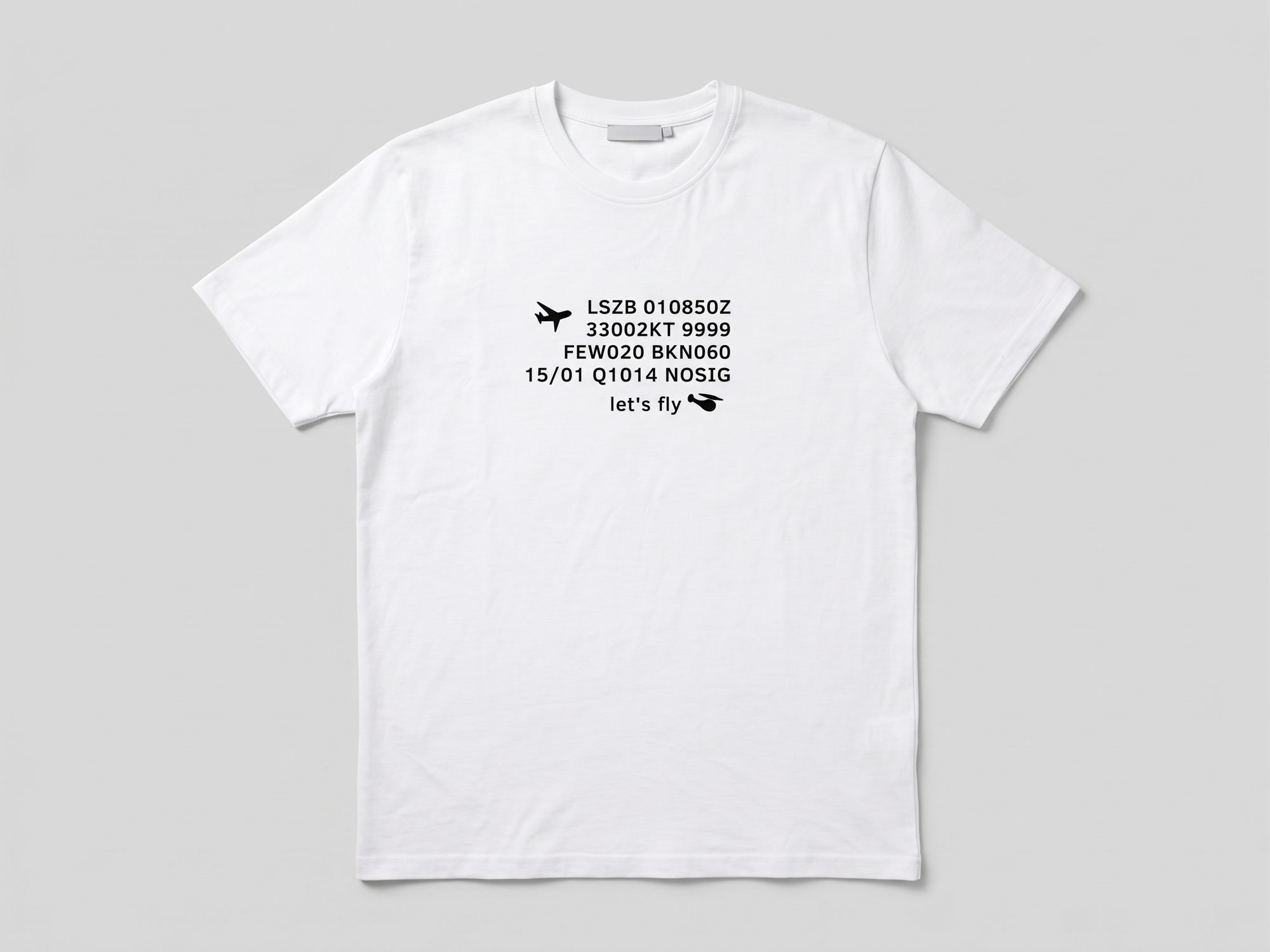 Fertiges weisses Shirt mit dem Motiv «METAR»